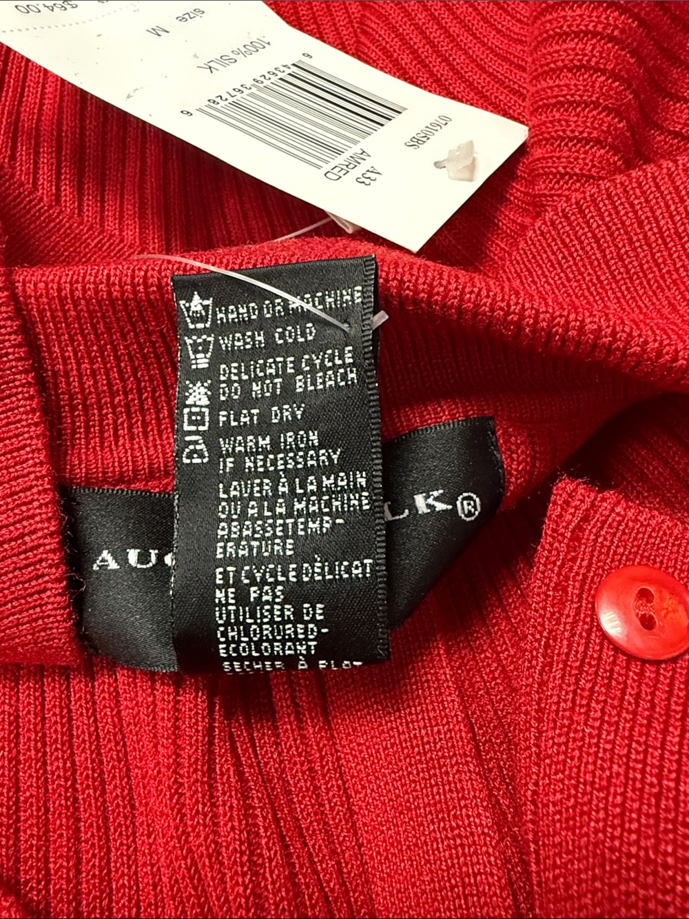 august silk Red Ribbed Button-Up Cardigan - Picture 6 of 6